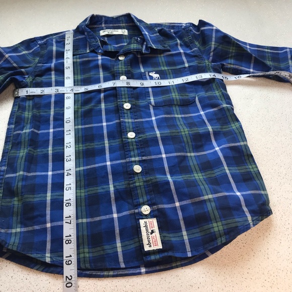 Abercrombie Kids Blue and Gray Plaid Shirts 5/6 - Picture 7 of 9